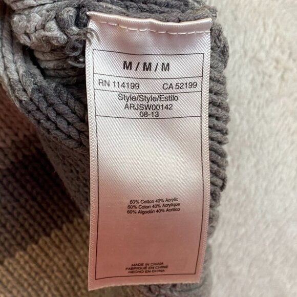 Roxy Women's Sweater Medium Striped Knit Gray & White Long Sleeve Scoop Neck - Picture 3 of 9